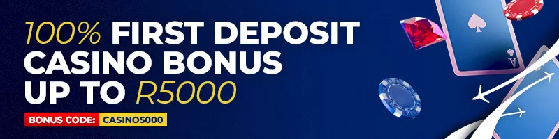 100% Casino Bonus up to R5000
